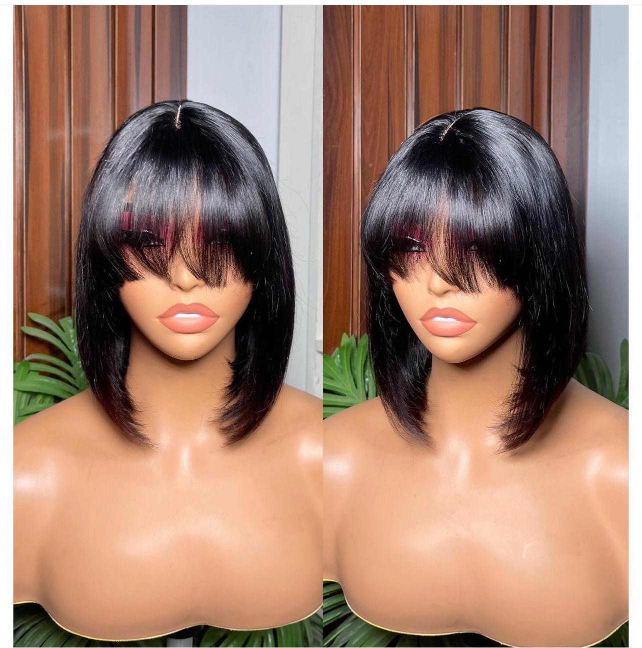 100 human hair closure fringe 10 inches