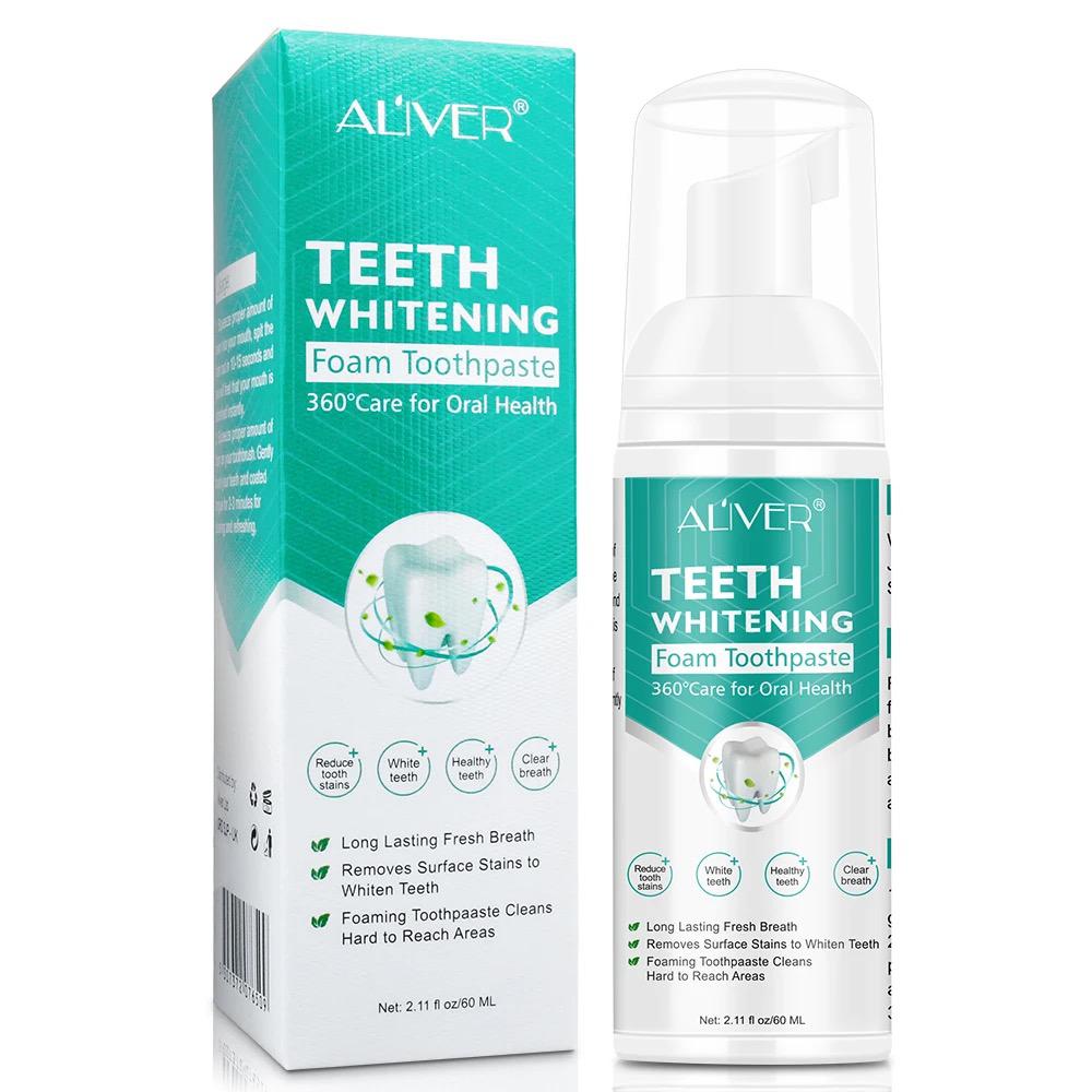 Teeth whitening foam toothpaste