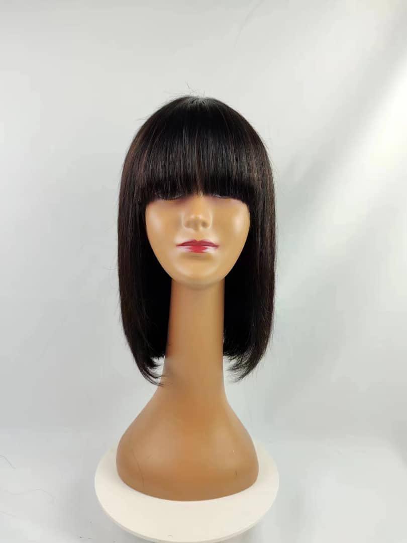 100 human hair fringe 12 inches bob