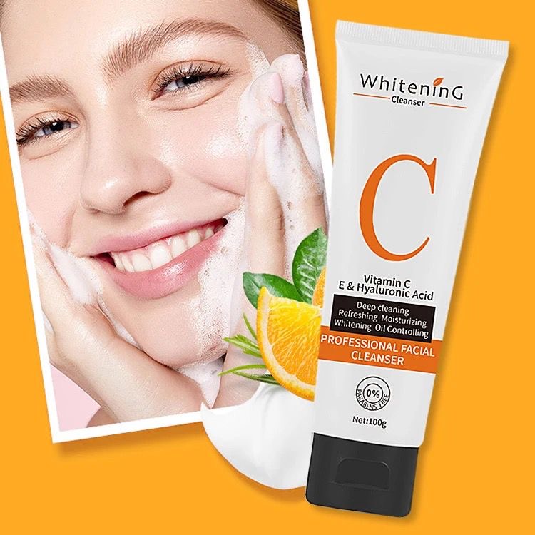 High quality vitamin C facial cleanser whitening deep cleaning