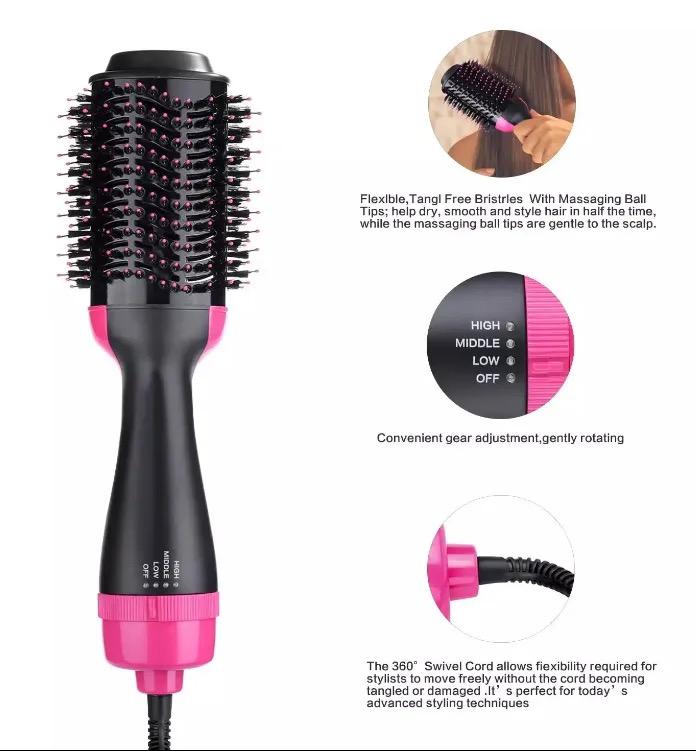 Hair dryer brush and air brush blow dryer comb for women