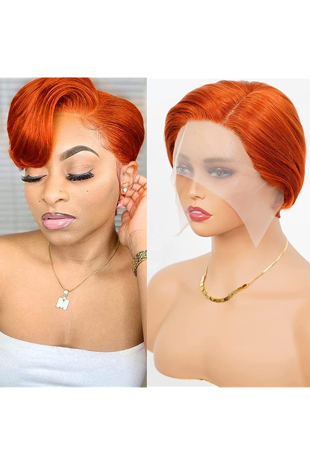 100 human hair tiwa full frontal orange ginger